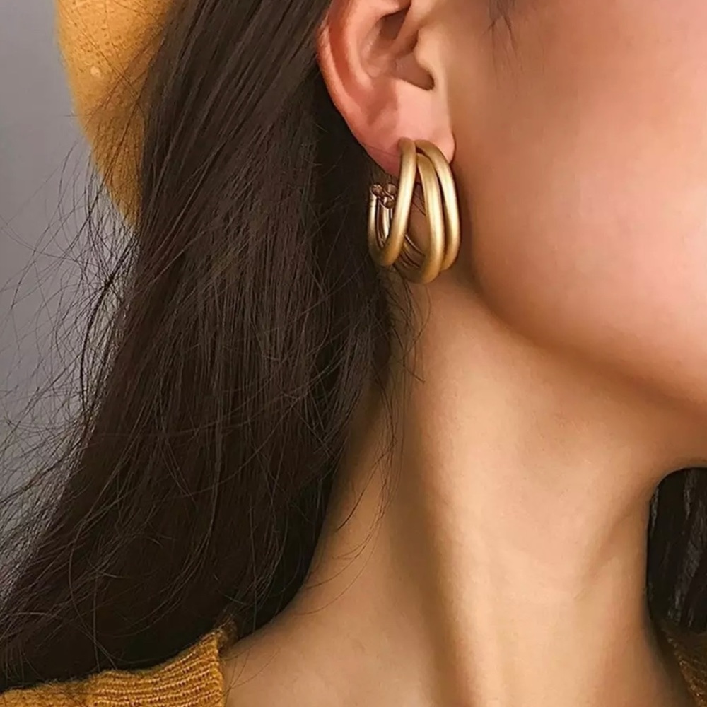 Gold Multi-Tube Earrings